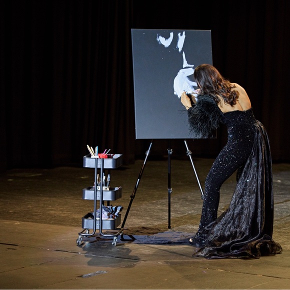 Elegant Black Sequin Jumpsuit - Picture 3 of 4